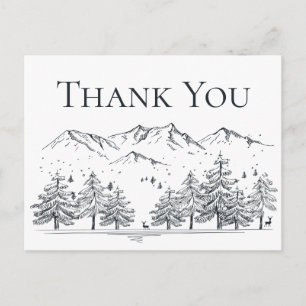 Carte Postale Merci d'hiver Montagnes Mariage Fête des mariées