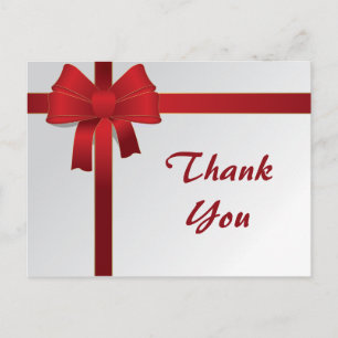 Carte Postale Merci d'hiver Red Bows