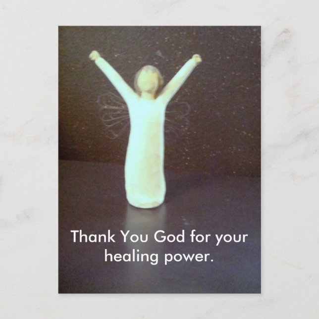 Carte Postale Merci Dieu pour votre pouvoir de guérison. (Devant)