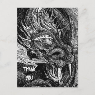 Carte postale "Merci" dragon