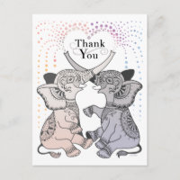 Carte postale Merci du coeur éléphant