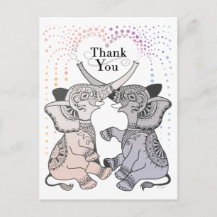 Carte postale Merci du coeur éléphant