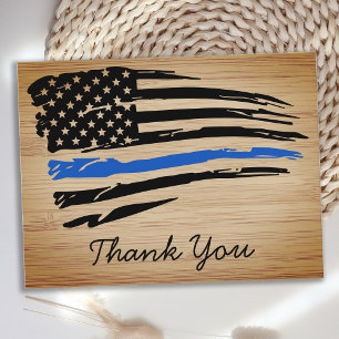 Carte Postale Merci du drapeau bleu mince de la police russe