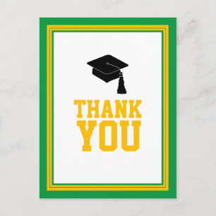 Carte Postale Merci du Green and Gold Graduation Party