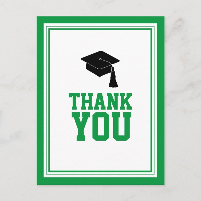 Carte Postale Merci du Green and White Graduation Party (Devant)