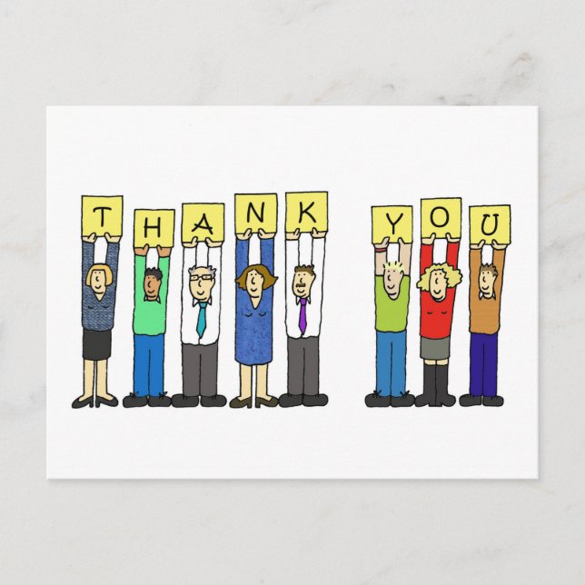 Carte Postale Merci du groupe, Cartoon People. (Devant)