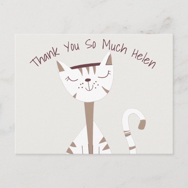 Carte postale Merci du nom du dessin de chat (Devant)