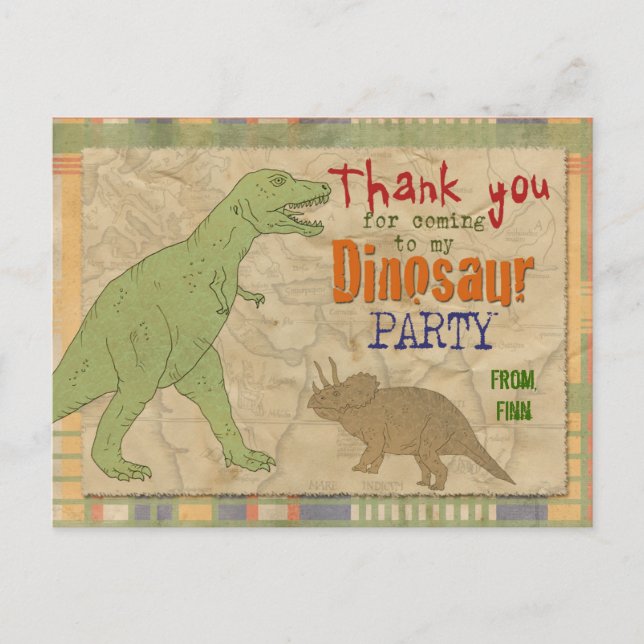 Carte postale Merci du parti Dinosaur (Devant)