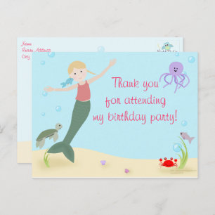 Carte Postale Merci du parti Miss Mermaid