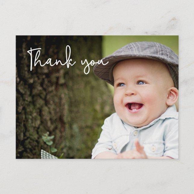 Carte Postale Merci du premier anniversaire du bébé (Devant)