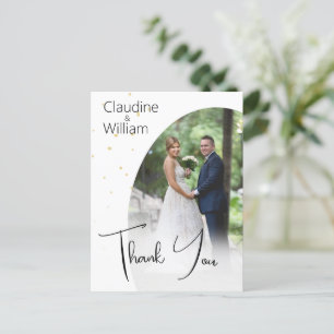 Carte Postale Merci Élégant Photo Chic Mariage moderne