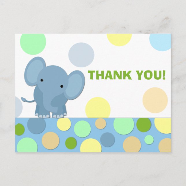 Carte postale Merci éléphant (Devant)