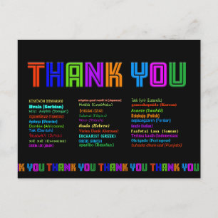 Carte Postale Merci en 30 langues Appréciation