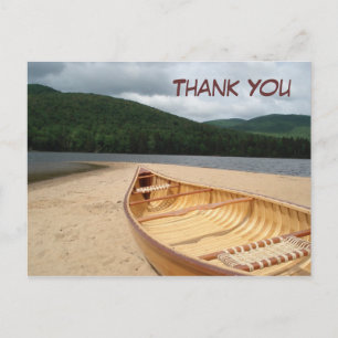 Carte postale Merci en canot au bord de l'eau