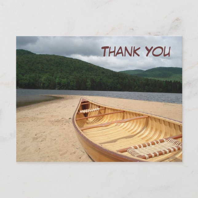 Carte postale Merci en canot au bord de l'eau (Devant)