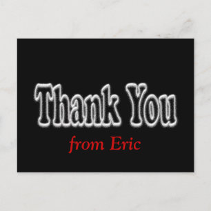 Carte postale Merci en noir - personnalisation