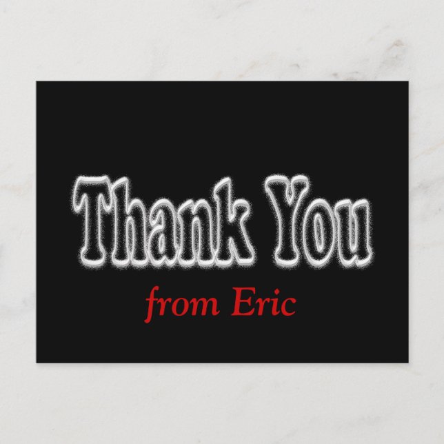 Carte postale Merci en noir - personnalisation (Devant)