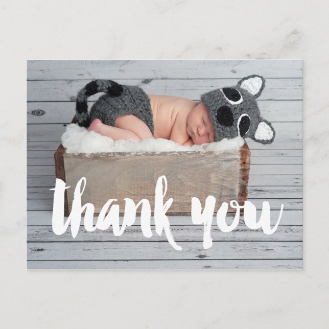 Carte postale Merci et Faire-part de naissance béb (Devant)