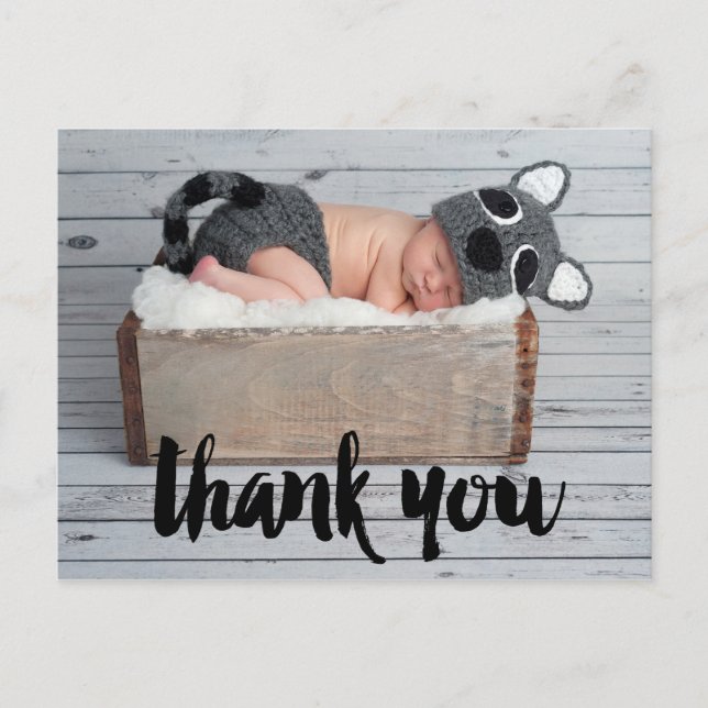 Carte postale Merci et Faire-part de naissance béb (Devant)