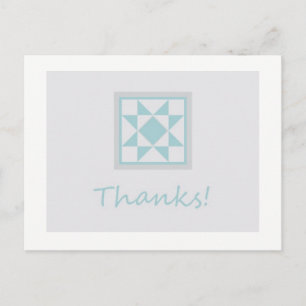 Carte Postale Merci - Étoile Bloc Quilt (bleu/gris