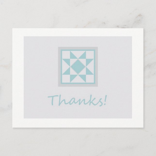 Carte Postale Merci - Étoile Bloc Quilt (bleu/gris (Devant)