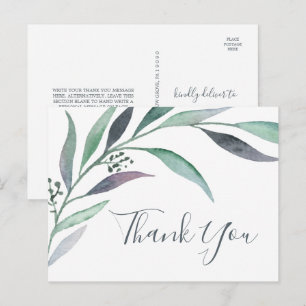 Carte postale Merci Eucalyptus violet et vert