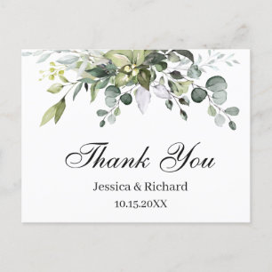 Carte postale Merci Eucalyptus Watercolor