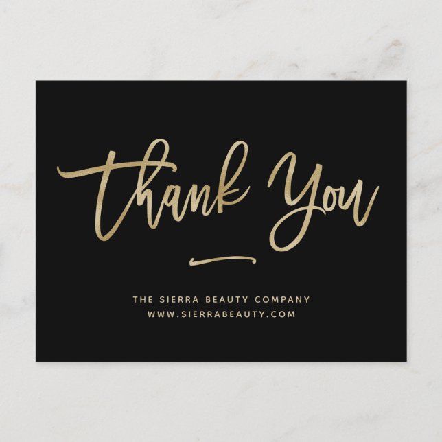 Carte Postale Merci | Faux Gold Retail Petite entreprise (Devant)