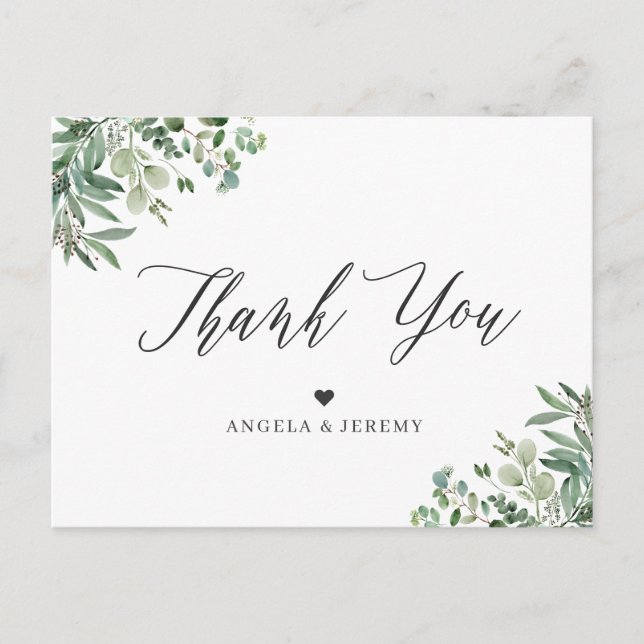 Carte Postale Merci Feuille de l'Eucalyptus vert (Devant)