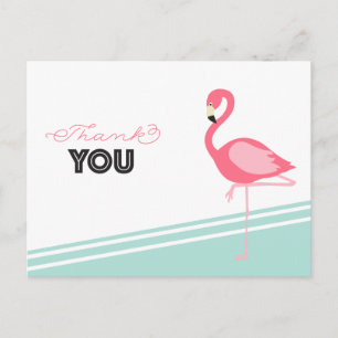 Carte postale Merci Flamant rose
