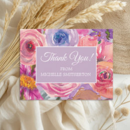 Carte Postale Merci Fleur sauvage rose violet
