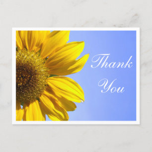 Carte Postale Merci Floral Fleur de tournesol Jaune