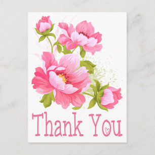 Carte postale Merci Floral Pink Peonies