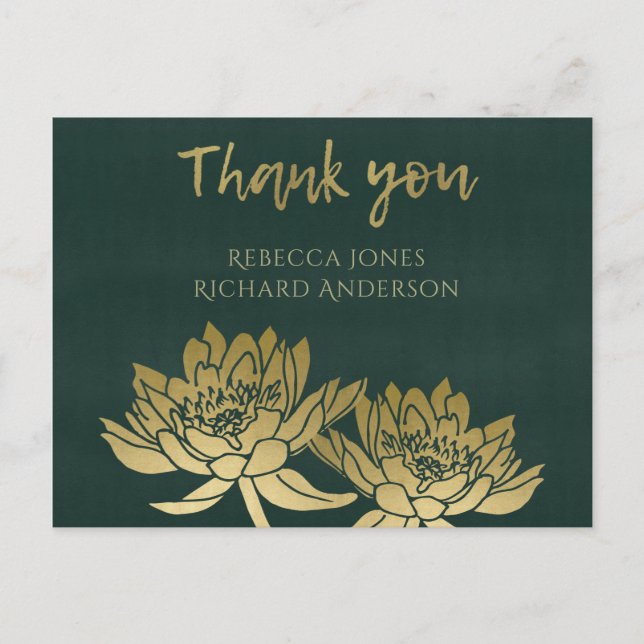 Carte Postale Merci FLORAL VERT VERT VERT VERT VERT GLAMOREUX (Devant)
