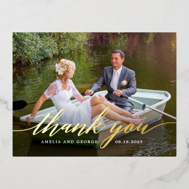 Carte postale Merci FOIL Script Moderne (Recto)
