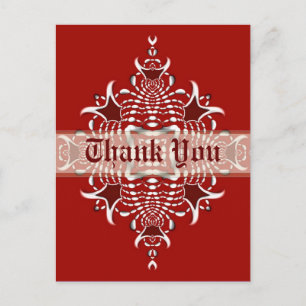 Carte postale Merci Fractée rouge et blanc