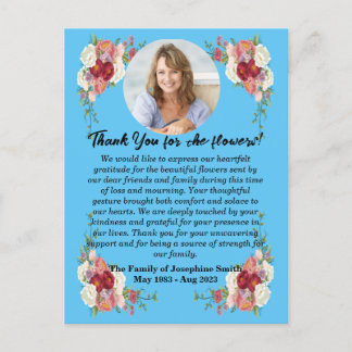 Carte Postale Merci Funéraire Pour Fleurs Après La Mort