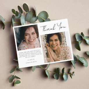 Carte Postale Merci funéraire simple à deux photos