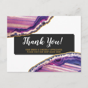 Carte Postale Merci Géode Agate Slice Gemstone Ultra Violet