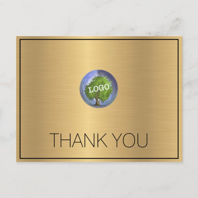Carte Postale Merci Gold du logo commercial (Devant)