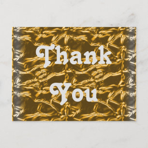 Carte Postale Merci Gold Silver Gratitude métallique