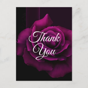 Carte Postale Merci gothique à fleurs violettes-rouges