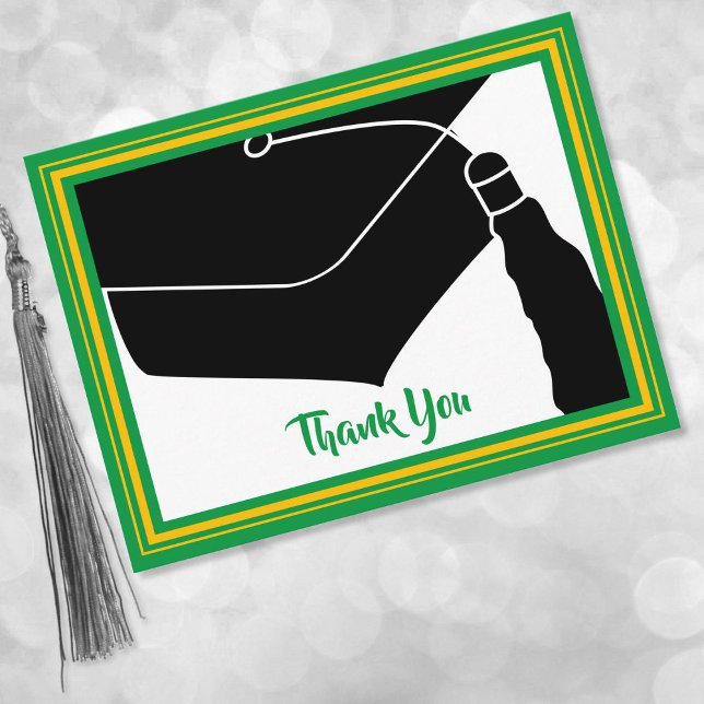 Carte Postale Merci Grad Casquette Vert et Or (Créateur téléchargé)