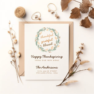 Carte Postale Merci Gratuit Béni Thanksgiving Moving