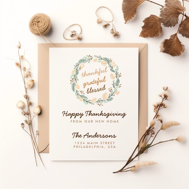 Carte Postale Merci Gratuit Béni Thanksgiving Moving (Créateur téléchargé)