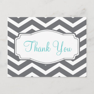 Carte postale Merci Grey Chevron