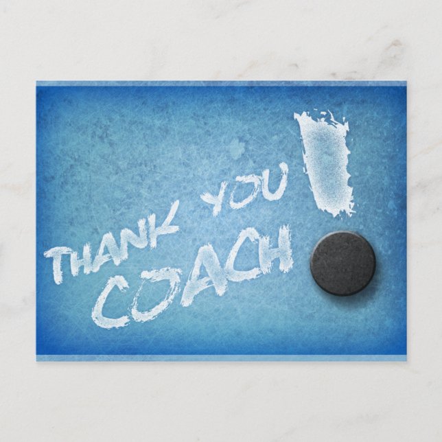 Carte Postale Merci Hockey Coach PostCard Icy Blue Style (Devant)