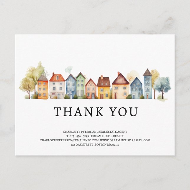 Carte Postale Merci immobilier personnalisé (Devant)