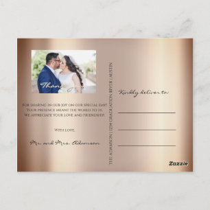 Carte Postale Merci In Love Mariage Photo Gold Script Rose