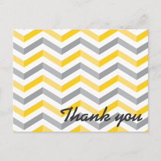 Carte Postale Merci jaune et gris Chevron